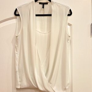BCBGMaxAzria White Sleeveless Blouse